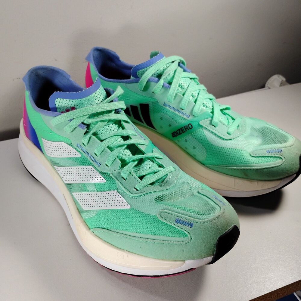 Adidas Adizero Boston-11 Women’s size US 9 Pulse Mint White Running Shoes
